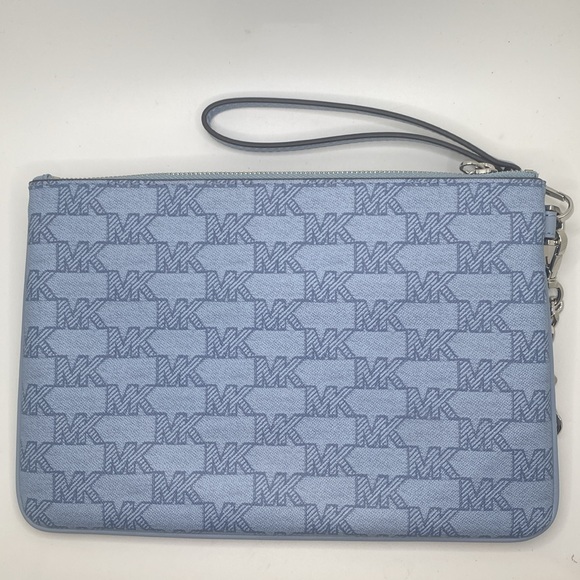 Michael Kors Jet Set Blue 2 In 1 Card Case and Wristlet Clutch MK Signature NWOT - Picture 3 of 7